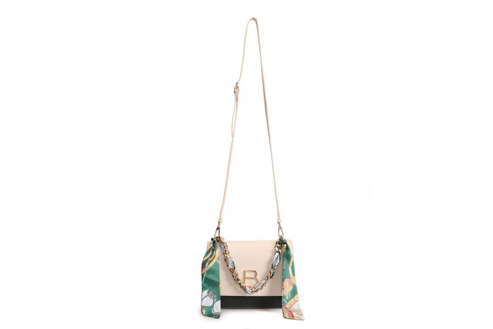 Lucky Bees Bolso Bandolera 918 Crema y Verde Oscuro